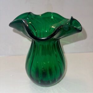 Elegant Green Glass Vase